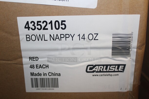 NEW IN BOX! 5 Boxes (48 Count Each) Carlisle Red 14oz Nappy Bowls. 240X Your Bid!   - Image 2 of 2