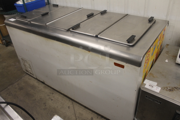 Westerman Commercial White Ice Cream Freezer With Stainless Steel Top And 6 Lids. Tested and Working!