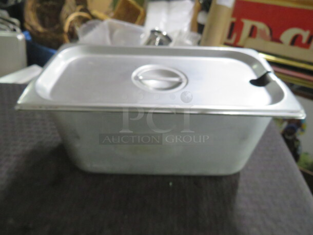 One 1/3 Size 6 Inch Deep Hotel Pan With Lid.