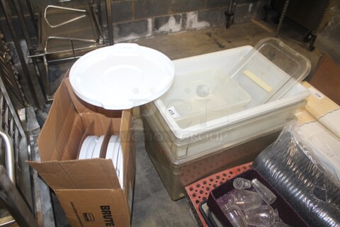 ALL ONE MONEY! Lot Of Plastic Containers And Trash Can Lids. 