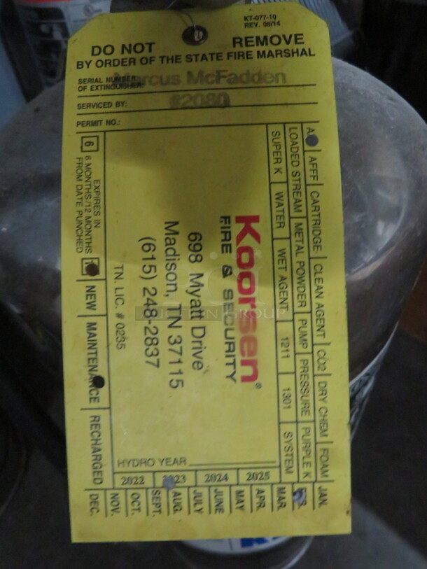 One Kitchen One Fire Extinguisher. NO SHIPPING! - Image 2 of 2