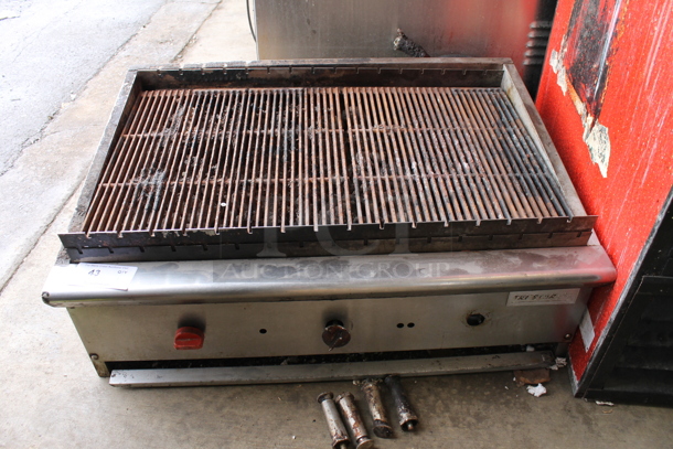 Tri-Star Stainless Steel Commercial Countertop Natural Gas Powered Charbroiler Grill. 