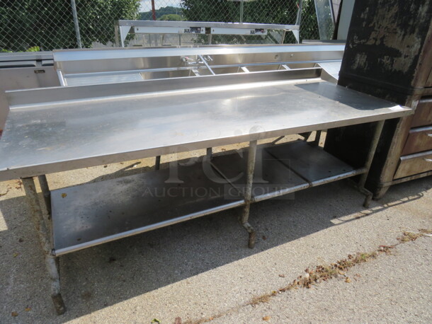 One Stainless Steel Table With Stainless Steel Under Shelf. 96X36X37 - Image 2 of 2