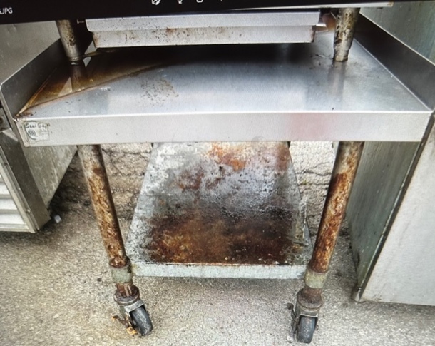 One Stainless Steel Equipment Stand With Under Shelf On Casters. 25X30X24 - Image 1 of 1