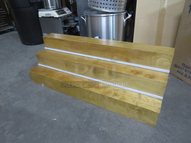 One 3 Tier Wooden Bottle Display. 45X1513 - Image 1 of 2