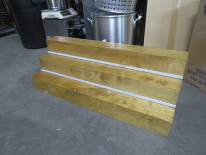 One 3 Tier Wooden Bottle Display. 45X1513