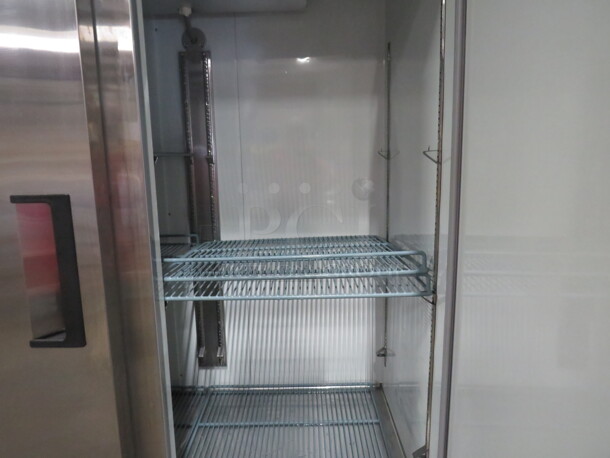 One WORKING 2 Door Avantco Freezer With 6 Racks, On Casters. Model# 178A49FHC. 54X32X83 - Image 4 of 4