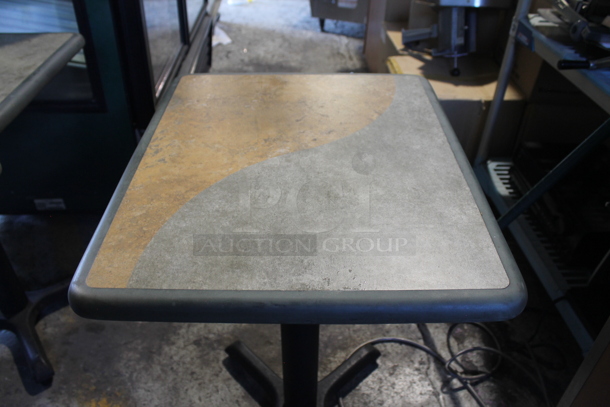 14 Gray Green / Tan Dining Height Tables on Black Metal Table Base. 14 Times Your Bid! - Image 2 of 4