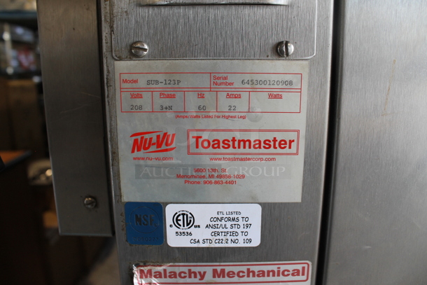 Nu Vu SUB-123P Stainless Steel Commercial Electric Powered Floor Style Oven Proofer on Commercial Casters. 208 Volts, 3 Phase.  - Image 5 of 6