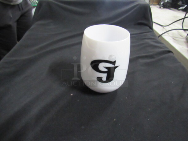 NEW Symglass Pubware Unbreakable 12oz Stemless Wine Glass With The George Jones Logo. Dishwasher/Microwave/Freezer Safe. 12XBID