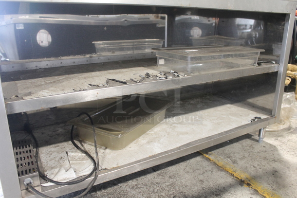 Metal and Glass Commercial Floor Style Dry Display Case on CustomCool CAB-2460-G Metal Table w/ 2 Under Shelves. Tested and Working! - Image 4 of 5