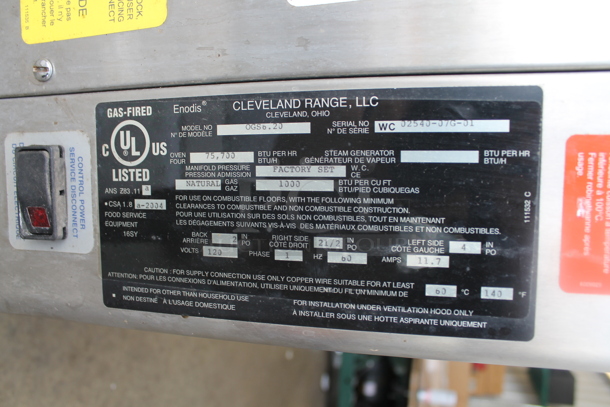Cleveland OGS6.20 Stainless Steel Commercial Natural Gas Powered Convotherm Combi Convection Oven w/ View Through Door and Metal Oven Racks. 75,700 BTU. - Image 5 of 8