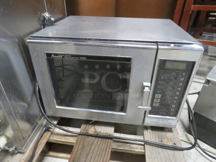 One Amana Microwave. Model# RFS12SW2. 120 Volt. 21X21X14. $1168.08.