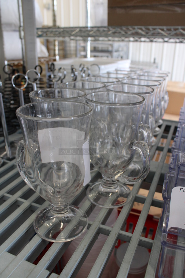 13 Footed Glass Mugs. 4x3x5.5. 13 Times Your Bid! - Image 3 of 3