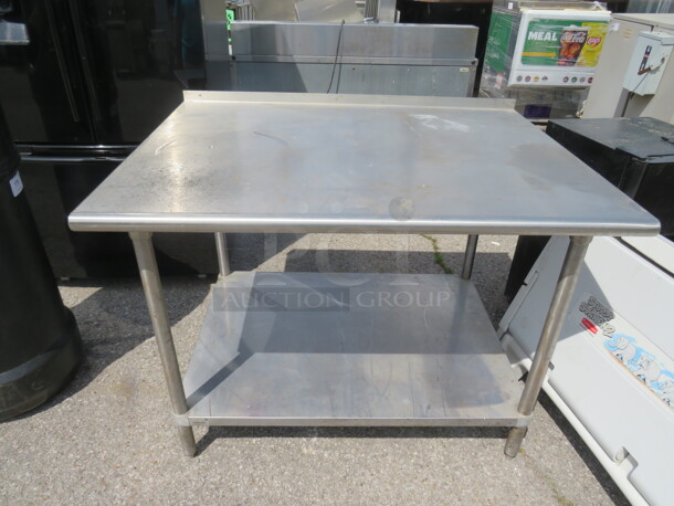 One Stainless Steel Table With Stainless Steel Under Shelf. 48X36X37 - Image 1 of 1