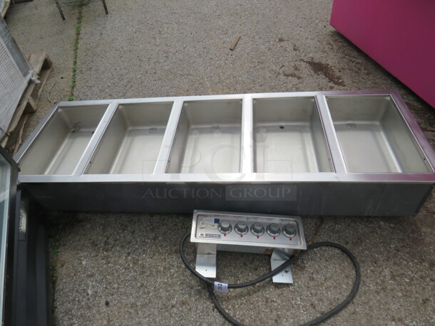 One Wells Drop In 5 Weel Steam Table Insert. Model# 500. 120 Volt. 71.5X23.5X13 - Image 1 of 2
