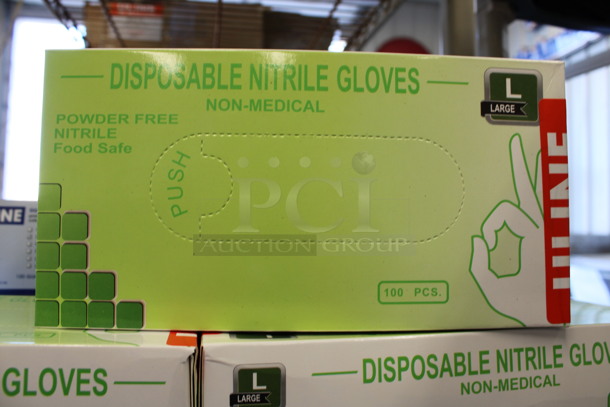 5 BRAND NEW Boxes of Large Non Medical Disposable Nitrate Gloves. 5 Times Your Bid! - Image 3 of 3