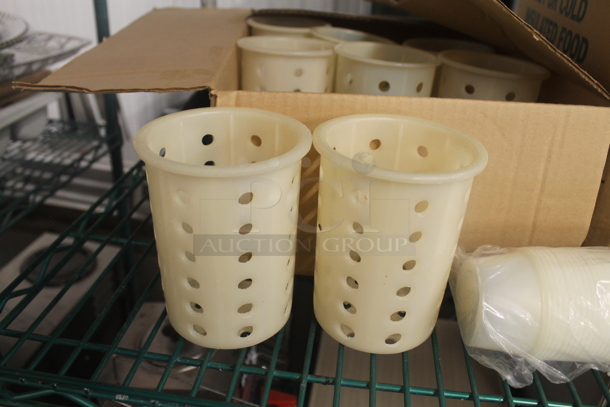 ALL ONE MONEY! Tier Lot of Various Items Including Disposable Cups and Poly Silverware Bins - Image 2 of 5