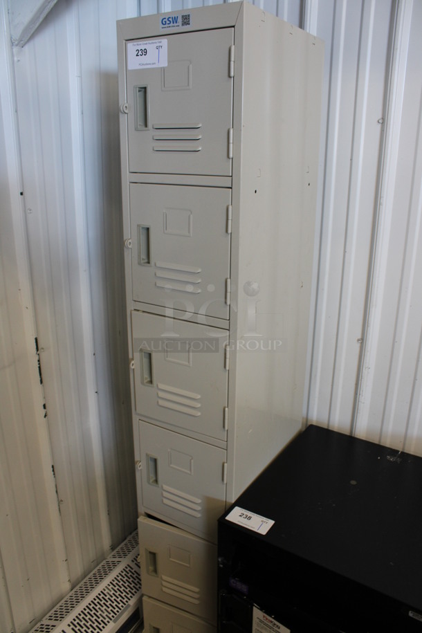 Tan Metal 6 Cubby Locker. 12x16.5x71 - Image 2 of 3