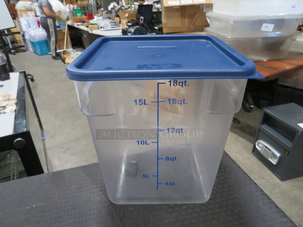 One 18 Quart Food Storage Container With Lid. - Image 1 of 1