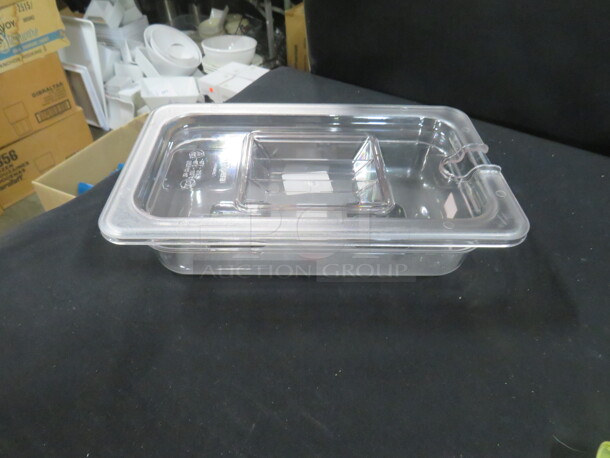 NEW 1/4 Size 2,5 Inch Food Storage Container With Lid. 2XBID