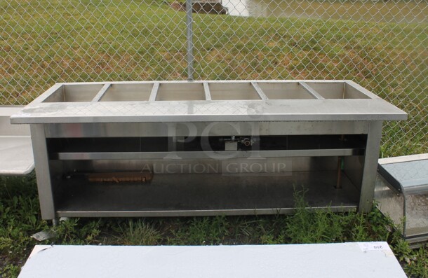 Stainless Steel Commercial Natural Gas Powered Steam Table w/ Under Shelf. - Image 1 of 4