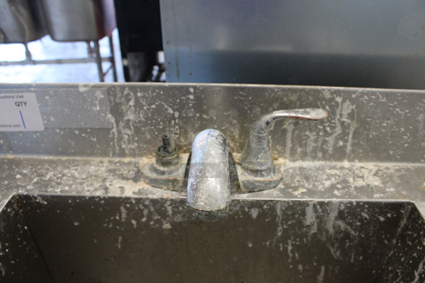 Stainless Steel Commercial Single Bay Sink w/ Faucet and Back Splash. 28x22x38.5 - Image 4 of 5