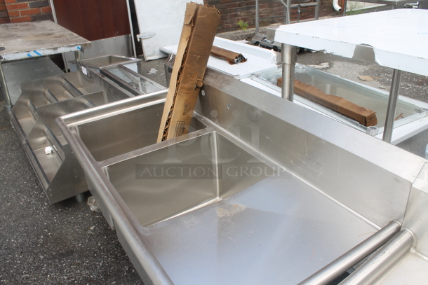 BRAND NEW SCRATCH AND DENT! Universal M-2N162014-RDI8 Stainless Steel Commercial 2 Bay Sink w/ Right Side Drain Board and Legs. Bays 16x20x14. Drain Board 16x22 - Image 3 of 5