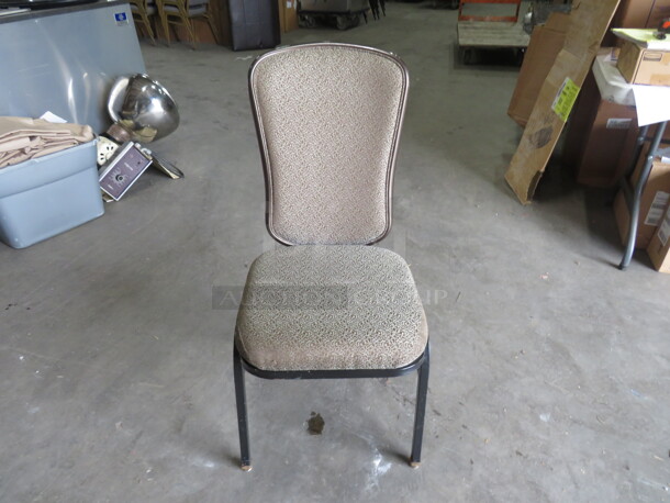 Brown Metal Stack Chair With Cushioned Seat And Back. 5XBID