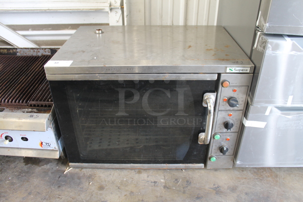 Supera Stainless Steel Commercial Electric Powered Oven w/ Thermostatic Controls. 220 Volts, 1 Phase.