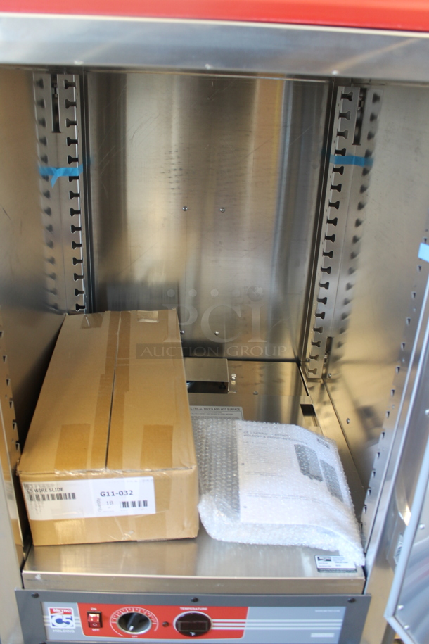 BRAND NEW SCRATCH AND DENT! 2023 Metro C5HLE015284 Stainless Steel Commercial Warming Cabinet on Commercial Casters. 120 Volts, 1 Phase. Tested and Working! - Image 3 of 6