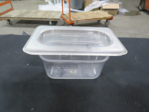 1/9 Size 4 Inch Deep Food Storage Container With  Lid. 3XBID