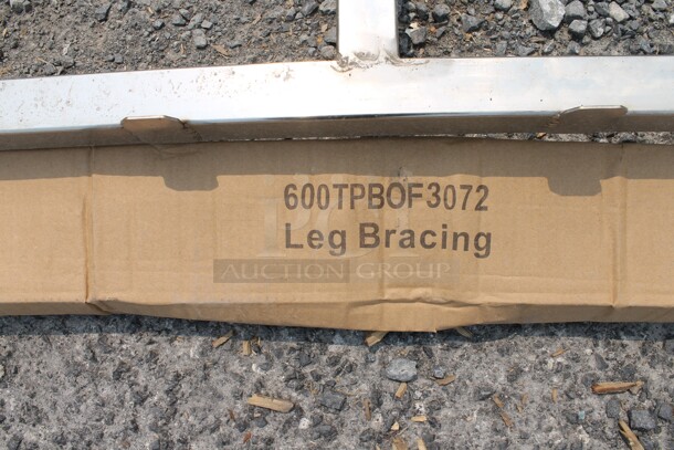 BRAND NEW SCRATCH AND DENT! Regency 600TPBOF3072 Commercial Stainless Steel Table Frame For 30"X72" Poly Top Table With Open Base And 6" Backsplash - Image 5 of 9