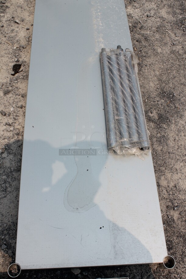 BRAND NEW SCRATCH AND DENT! Commercial Stainless Steel Disassembled Equipment Stand With Undershelf And Legs. - Image 4 of 4