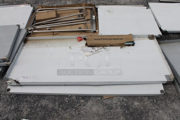 BRAND NEW SCRATCH AND DENT! Regency 600ES3072G Commercial Stainless Steel Disassembled Equipment Stand With Undershelf And Galvanized Legs. - Image 1 of 6