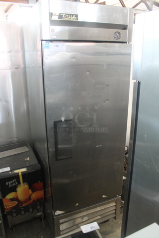 2013 True T-23F ENERGY STAR Stainless Steel Commercial Single Door Reach In Freezer w/ Poly Coated Racks on Commercial Casters. 115 Volts, 1 Phase. Tested and Working!