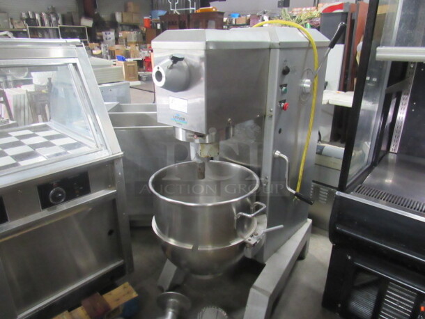 One Univex 60 Quart Mixer With Bowl And Hook. Model# SRM60. 208-240 Volt. 1 Phase. 