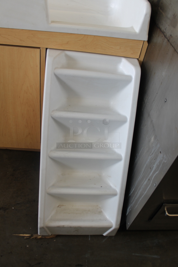 BRAND NEW SCRATCH AND DENT! Wood Pattern Diaper Changing Station w/ Stairs and 2 Doors. - Image 3 of 8