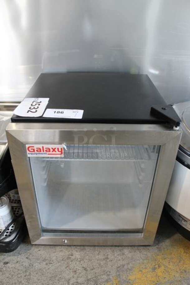 BRAND NEW SCRATCH AND DENT! Galaxy 177CRG2B Metal Mini Cooler Merchandiser. 110-120 Volts, 1 Phase. Tested and Working!