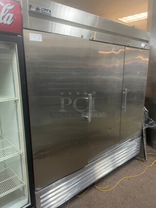 Working! True T-72F 79 inch Three Section Reach In Commercial Freezer, (3) Solid Doors, 115/22- Volt 1 Phase  NSF Tested and Working!