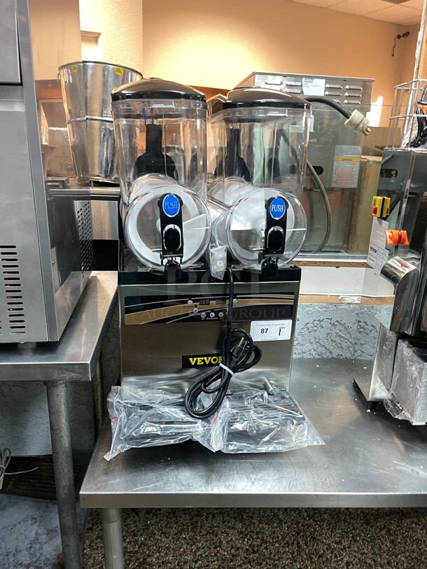Brand New! Commercial Double Flavor Slushy Machine NSF 115 Volt Tested and Working! Great for margaritas or slushy drinks  