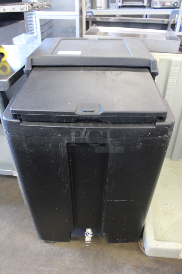 Cambro Black Poly Portable Ice Bin on Commerical Casters. 23x34x40