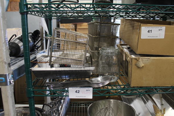ALL ONE MONEY! Lot of Various Items Including Metal Fry Baskets.