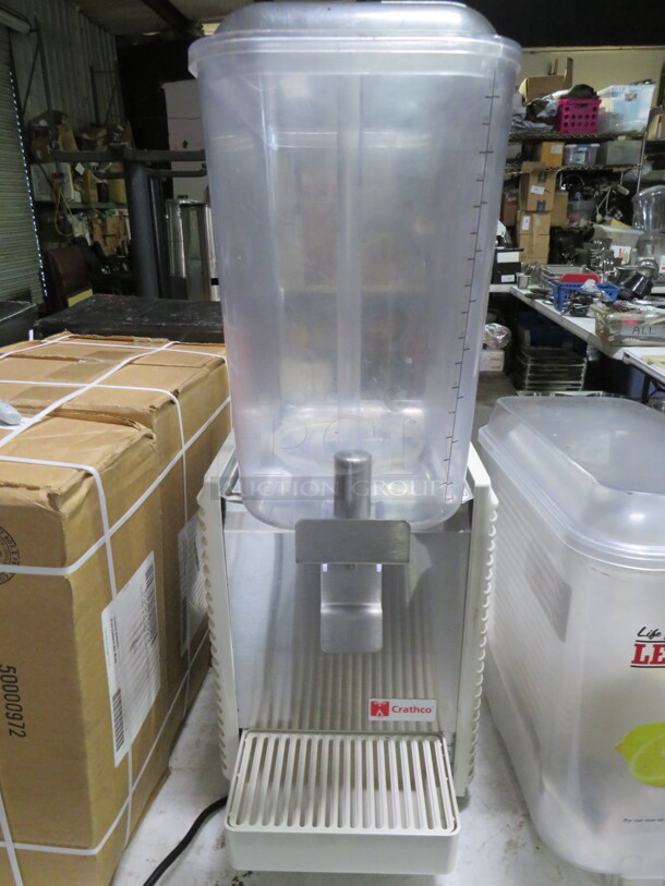 One Crathco Refrigerated Drink Dispenser With A 5 Gallon Bowl. Model# D15-4. 115 Volt.