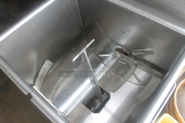 Hollymatic GMG 180A Metal Commercial Floor Style Meat Mixer Grinder w/ Pedal. 230 Volts, 3 Phase.  - Image 5 of 9