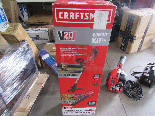One Craftsman Battery Operated Combo Kit, Blower, And Weedeater. 