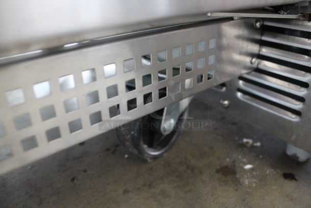 Asber AUTR 48 Stainless Steel Commercial 2 Door Undercounter Cooler on Commercial Casters. 115 Volts, 1 Phase. Tested and Powers On But Does Not Get Cold - Image 6 of 8