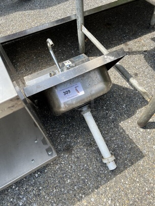 Stainless Steel Single Bay Sink w/ Faucet and Handles. 16x17x24 - Image 3 of 5
