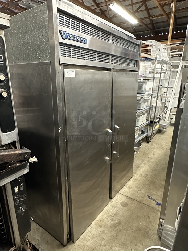 Victory Stainless Steel Commercial 2 Door Reach In Pass Through Cooler. Tested and Does Not Power On - Image 1 of 5