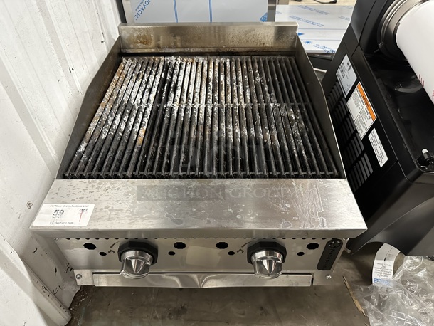 2023 Venancio O24CB Stainless Steel Commercial Countertop Natural Gas Powered Charbroiler Grill. 30,000 BTU. 